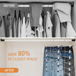 HASTHIP® 2 Pack Hangers, Pants Hangers- 6 Tiers Skirt Hangers with 360° Swivel Hook, Hangers Space Saving Hanging Closet Organizer with Clips, Closet Organizers and Storage -Clothes Hangers