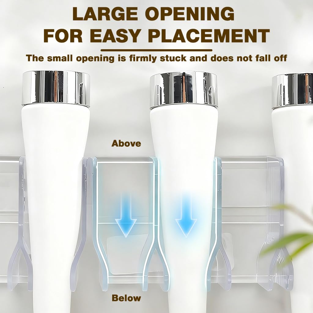 HASTHIP Wall Skincare Organizer for Bathroom and Kitchen featuring 4 Slot Acrylic Design | Drill Free Adhesive Holder