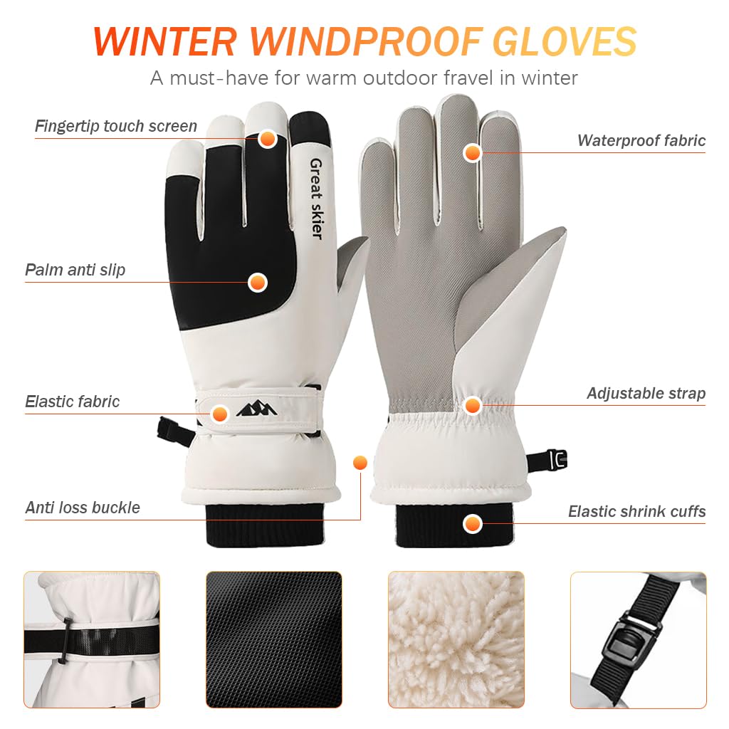 HASTHIP® Polyurethane Winter Gloves For Men Women Warm Splashproof