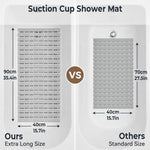 HASTHIP® Bathroom Mats, Suction Cup Shower Mat, 35.4''x 15.7'' Silicone Shower Mats for Bathroom Anti Slip, Anti-Skid Bathroom Safety Mat with Strong Grip, Quick Drain Design for Shower & Bathtub