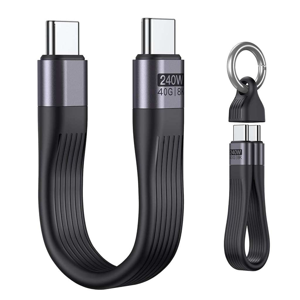 HASTHIP® Cable USB C corto PD 240W/USB 4.0 C/Transferencia datos 40 Gbps