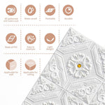 HASTHIP Brick Wallpaper Wall Decor Panels for Home Renovation with Self Adhesive 13.8 x 13.8 in Vintage White Foam | Ideal for Living Room and Bedroom