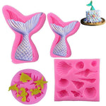 HASTHIP Mermaid Tail Moulds for Chocolate and Fondant with 3D Design 12 x 7 x 7cm | Food Grade Silicone