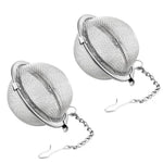 HASTHIP® LBOYLOVE 2pcs Stainless Steel Tea Strainer Infuser Set,Reusable Fine Mesh Loose Leaf Tea Filter,Infuser with Chain Ball for Cup Mug Pot Coffee Spice Herb Steeper Dishwasher Safe