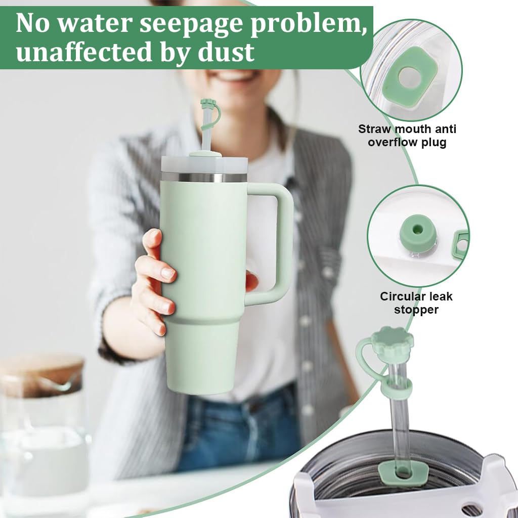 HASTHIP Straw Caps for Stanley Cup featuring Leak Stoppers and Food Grade Silicone Set of 4