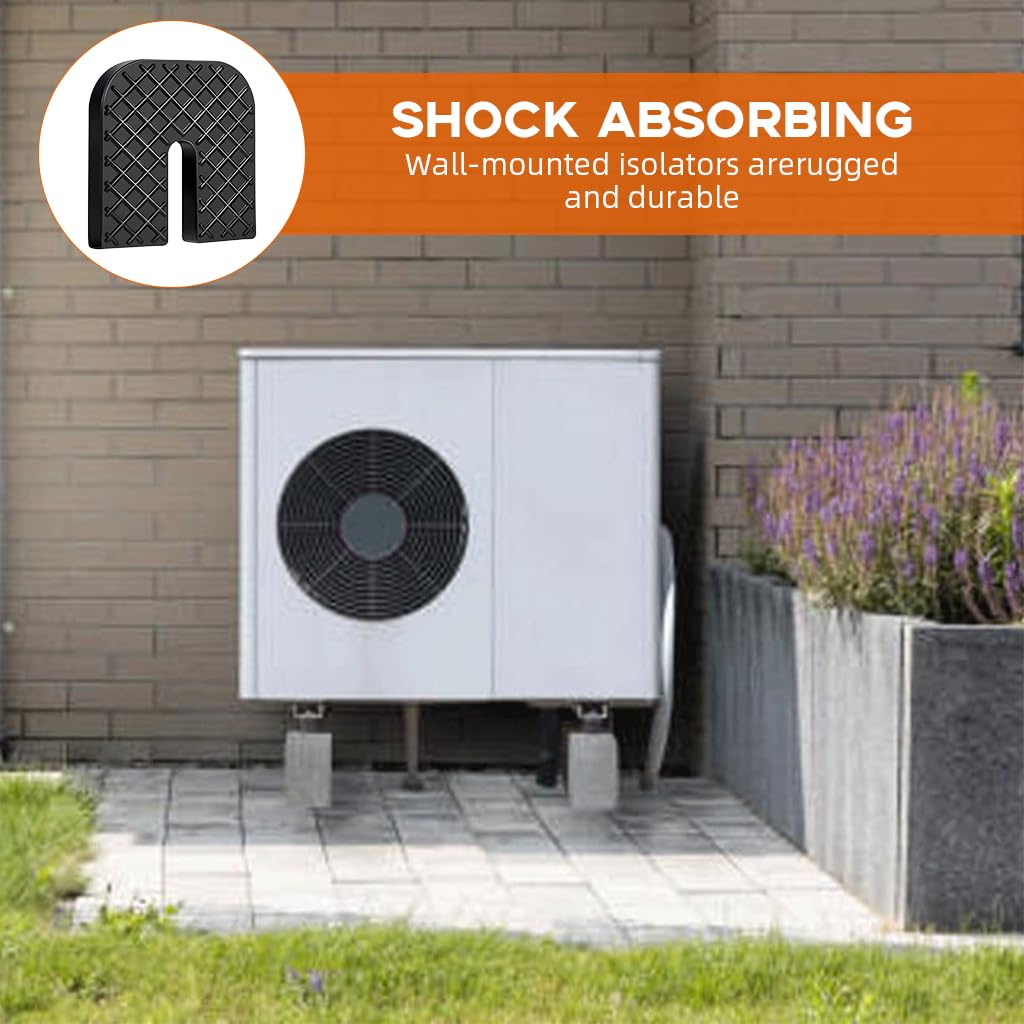 HASTHIP Rubber Anti-Vibration Pads for Outdoor Unit Bracket featuring U-Shape Texture 8Pcs 70x70x10mm