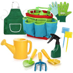 HASTHIP Kids Gardening Tools Kit for Outdoor Play featuring 9 Pieces and Tool Bag | Child Safe Plastic Set