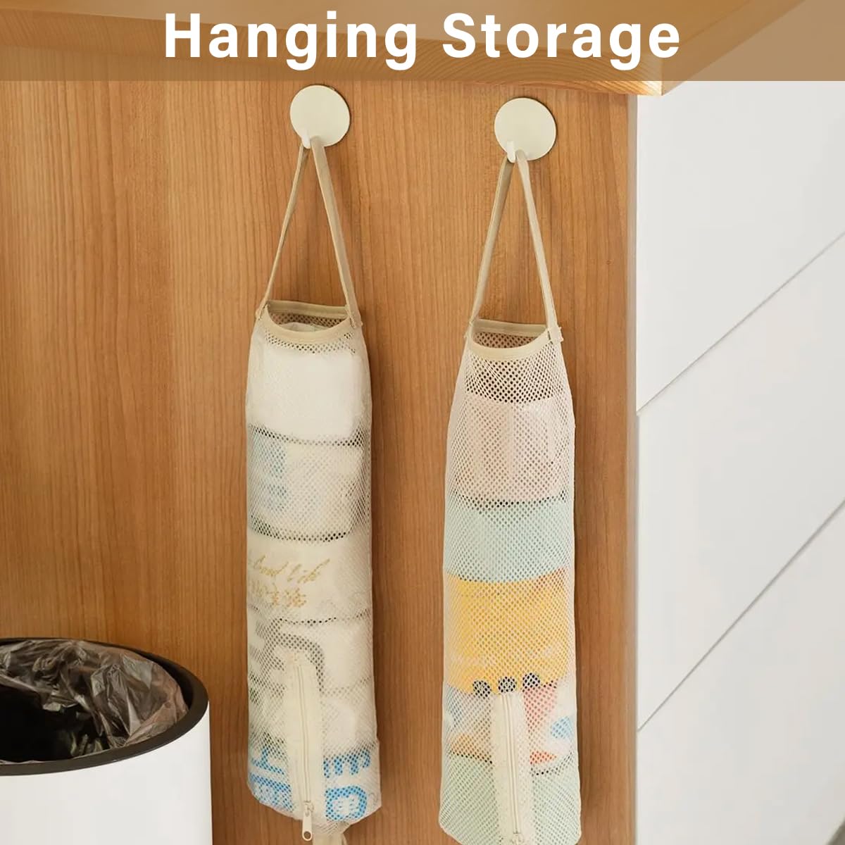 HASTHIP Mesh Garbage Bag Dispensers for Kitchen Storage featuring 51×12cm Mesh Design | Reusable and Washable