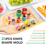HASTHIP Cookie Cutter Shapes Set for DIY Baking with One Push Demold Tool | 24Pcs Stainless Steel and PP Moulds for Kids Snacks