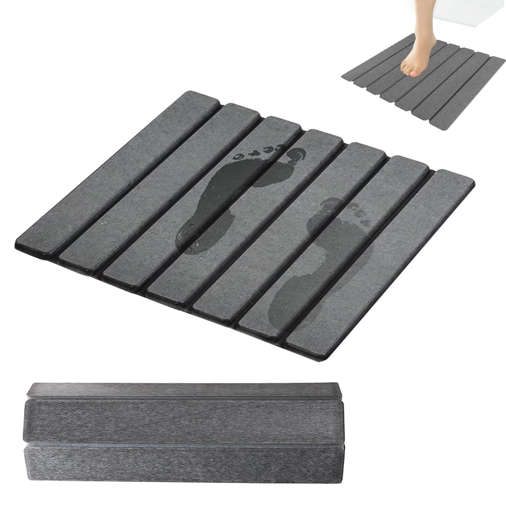 HASTHIP Foldable Stone Bathroom Mat for Kitchens and Entryways featuring Non Slip Surface and 60x39cm Fast Drying Diatom Mud Design