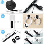 HASTHIP Cable Organizer Kit for Home and Office with 173 pcs and Self Adhesive Clips | PET Cable Sleeves and Ties