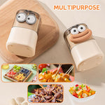 HASTHIP Toothpick Holder 2 Pcs with Push Down Pop Up Dispenser 10x6.5x6.5 cm Beige | Bamboo Refillable Container for Dining Table