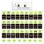 HASTHIP Switch Board Stickers for Home with Glow in Dark Labels | 35 Piece Self Adhesive Set