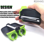 HASTHIP Palm Peeler Set for Vegetables and Fruits featuring Dual Open Sleeve & Stainless Steel Blades | 4 Pcs Silicone Finger Grips