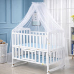 HASTHIP® SNOWIE Soft Mosquitera para Cuna con Soporte Ajustable y Dosel de Encaje Blanco, Malla Fina Ligera para protección contra Insectos