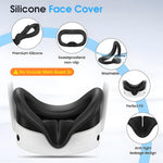 HASTHIP® Silicone Accessories for Meta Quest 3S, 5-in-1 Protective Case Set for Quest 3S, VR Skin Cover Case, Silicone Face Pad, Lens Cover, Controller Grip Cover with Adjustable Fastening Strap