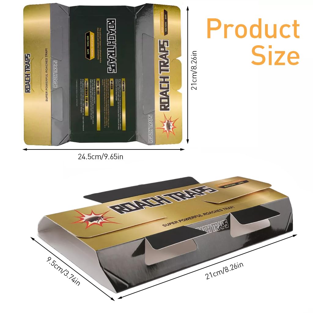 HASTHIP® 10pcs Cockroach Traps for Kitchen, Room, Office, Strong Adhesive Cockroach Killer, Pesticide Free Cockroach Repellent, Safe and Easy Cockroach Trap