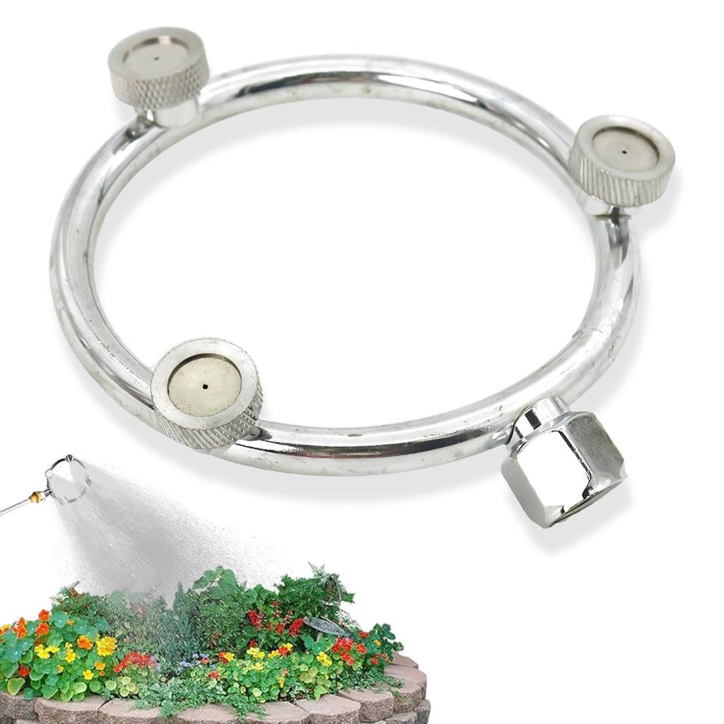 HASTHIP® Atomizing Porous Water Sprinkler Ring Multi-porous Annular Nozzle Attachment for Water Sprayer Pressurized Mist Water Sprayer Nozzle Stainless Steel Multi Head Spray Nozzle