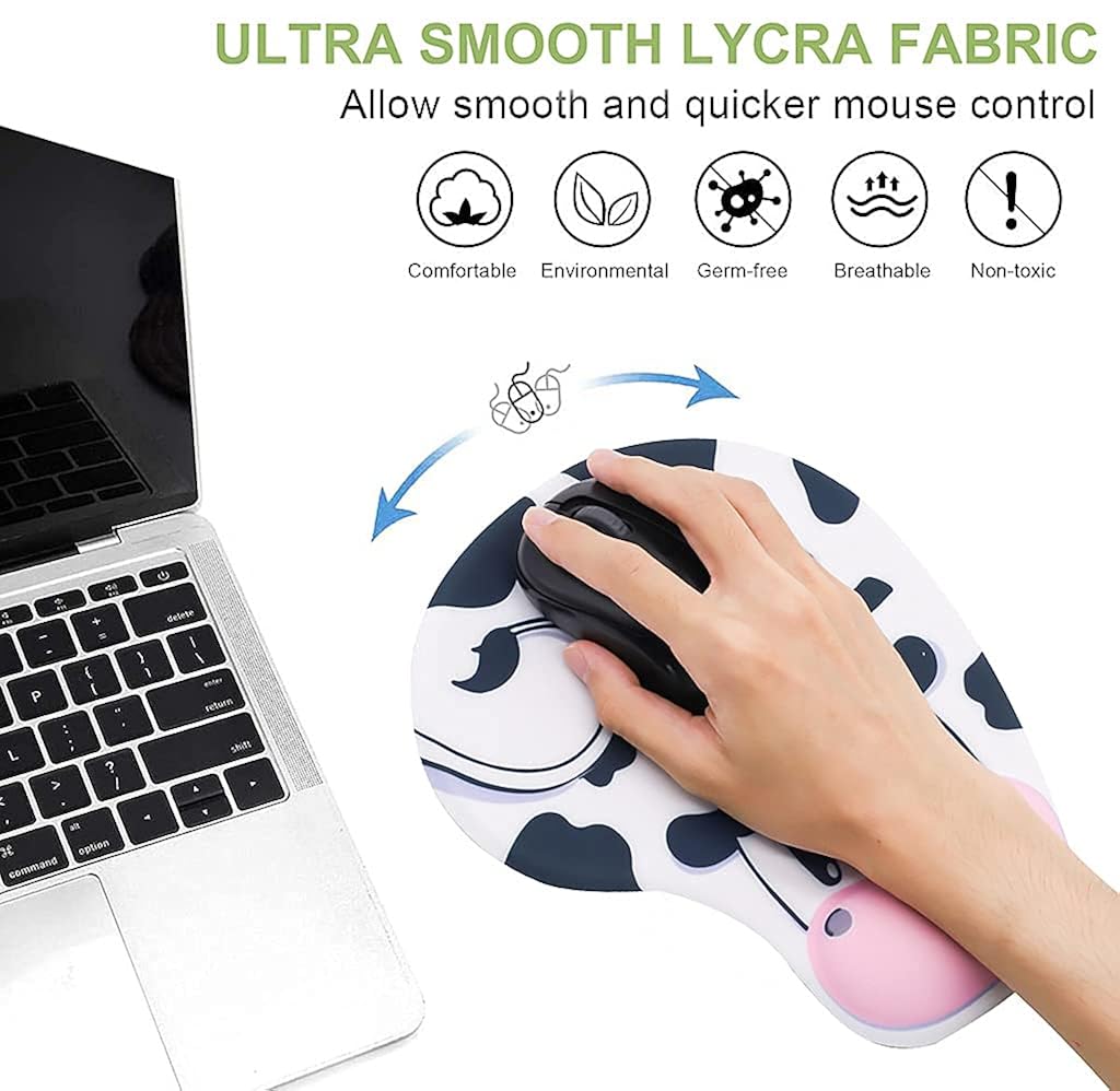 HASTHIP® Alfombrilla de Ratón Ergonómica con Reposamuñecas,Base Antideslizante de Goma PU,Diseño Masaje y Espuma Viscoelástica Suave y Cómoda para Oficina Juego Portátil