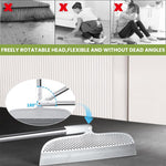 HASTHIP Magic Broom Sweeper for Floor Cleaning with 51.14 in Handle & 180° Swivel Head | Silicone Blade for Bathroom and Kitchen
