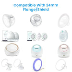 HASTHIP 5PCS Breast Pump Flange Inserts for 24mm Breast Shields