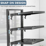 HASTHIP Pot and Pan Organizer Rack for Kitchen with 5 Detachable Shelves 51x22.6x43cm Black