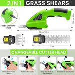 HASTHIP Handheld Cordless Grass Shear for Lawn and Hedge Trimming with 2000mAh USB Charging | 2 in 1 Interchangeable Blades