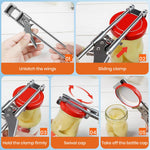 HASTHIP® Master Jar & Bottle Opener, Adjustable Multifunctional Stainless Steel Can Opener Jar Lid Gripper, Manual