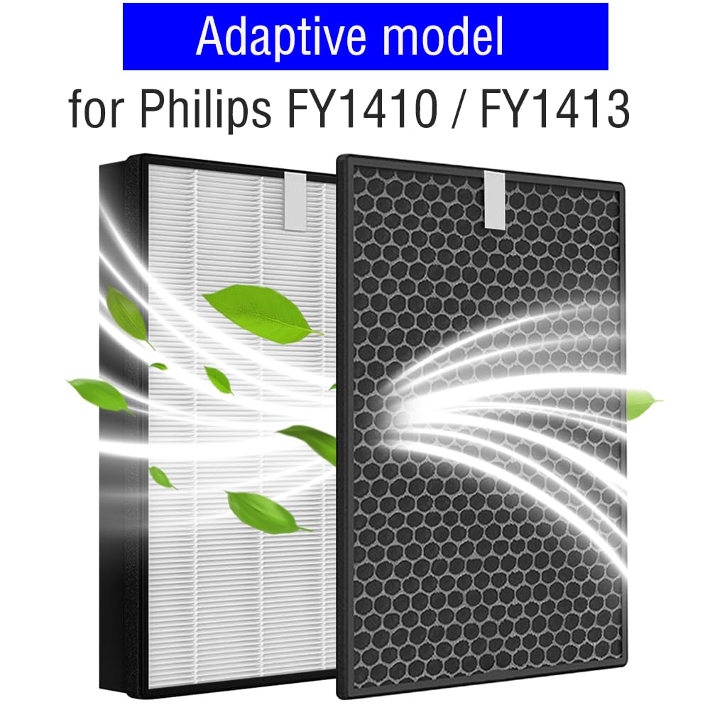 HASTHIP Air Purifier Filter Set for Philips FY1410 and FY1413 with Dual Filtration | 2Pcs Replacement Filters