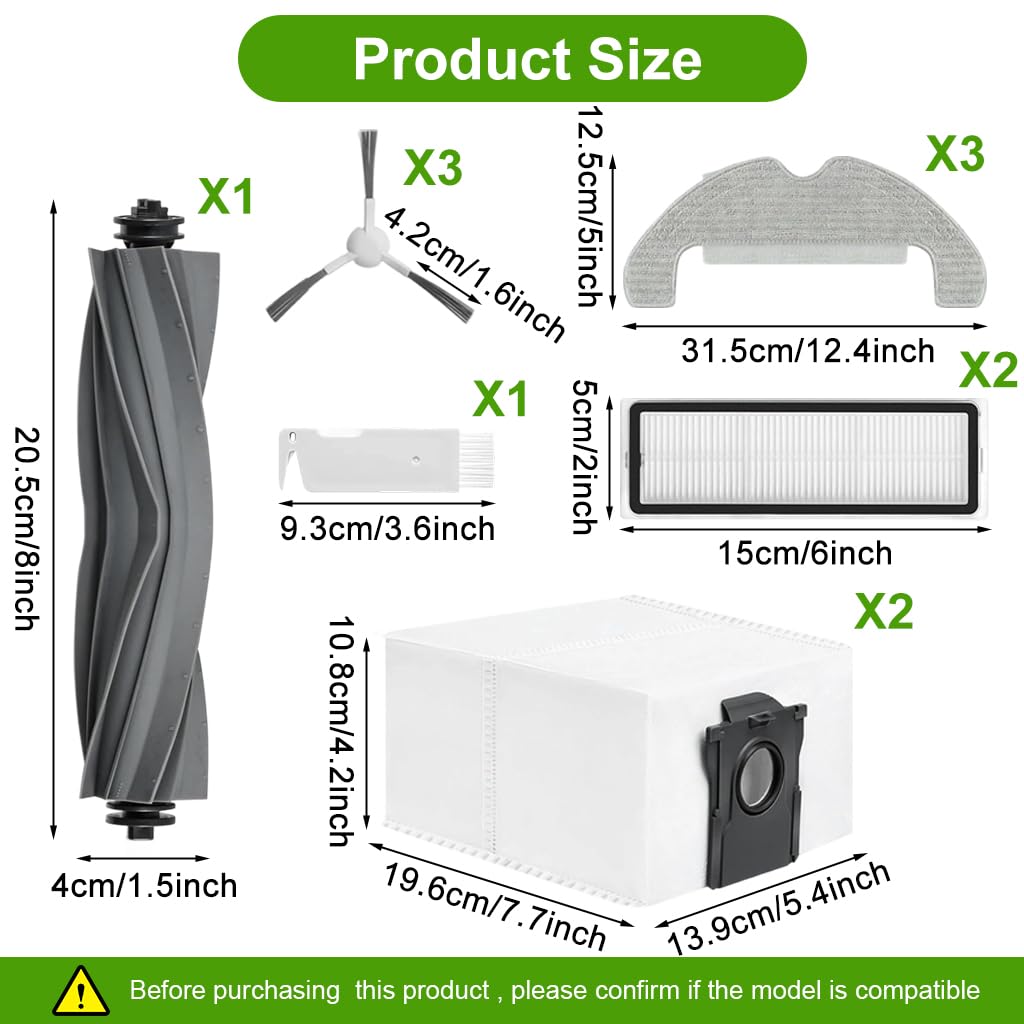 HASTHIP Replacement Parts for Dreame D10 Plus Gen 2 Vacuum | 12Pcs Kit with Brushes and Filters