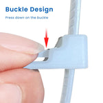 HASTHIP Cable Ties for Home Office and Outdoor with Release Latch 100 Pcs 200 mm | White Nylon Wire Organizer