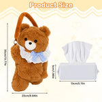 HASTHIP Cartoon Bear Plush Car Tissue Holder Cute Hanging Tissue Box for Car