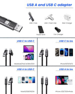 Type C to Type C Cable, 4 in 1 USB Charging Cable,