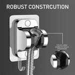 HASTHIP® Shower Head Holder Wall Mount Shower Head Holder with Hanger HooksAdjustable Shower Wand Holder Self Adhesive Shower Head Holder