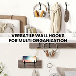 HASTHIP Wall Hooks for Home Use featuring Dual Hook Design and Zinc Alloy Material | 2Pcs Black