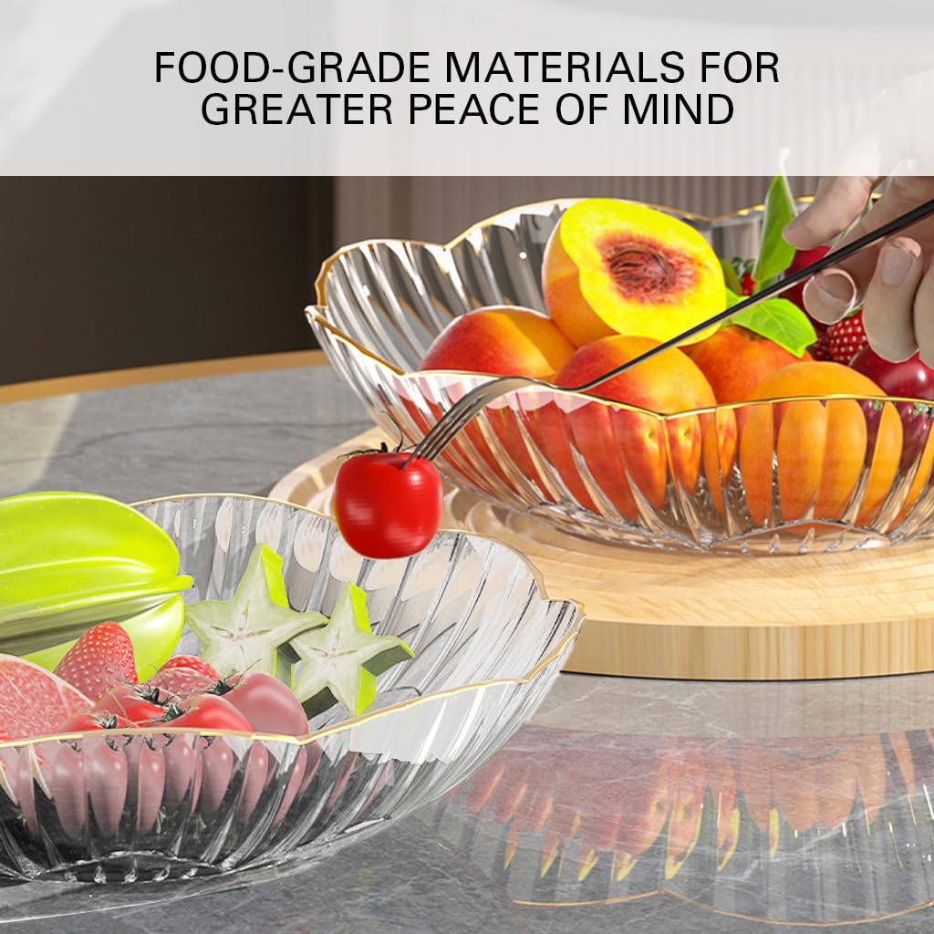 HASTHIP Silicone 3 Tier Dessert Serving Tray for Weddings with Golden Edges and Bear Handle