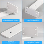 HASTHIP Floating Shelf Brackets for Wall Storage with Screw-Fixed T-Shape Support | White Carbon Steel 2Pcs 6 in