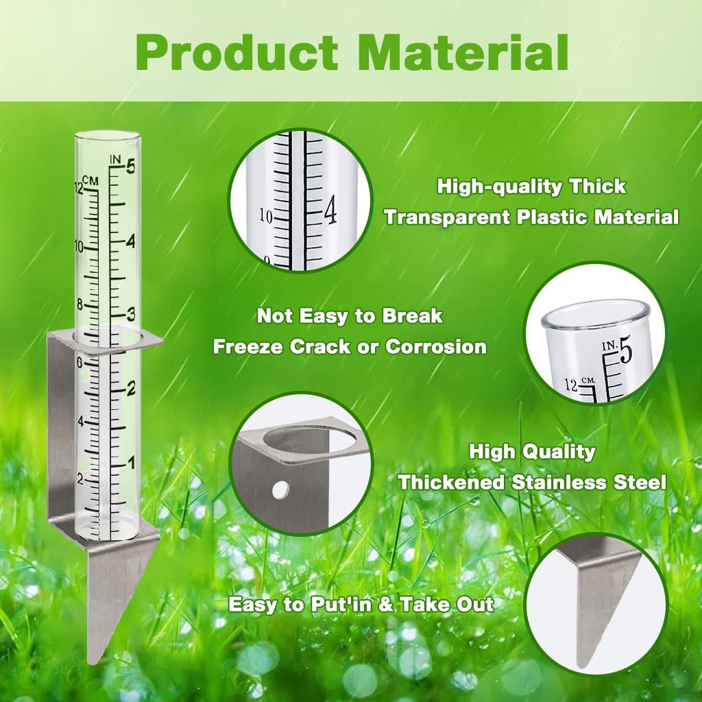HASTHIP Rain Gauge for Weather Monitoring and Farming with 12cm Cylinder and Metal Wall Mount