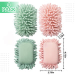 HASTHIP Double Sided Magnetic Whiteboard Eraser for Classroom Use 12x7x3 cm | Chenille Sponge Cleaner Pack of 4
