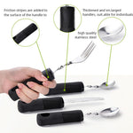 HASTHIP Adaptable Cutlery Set for Elders with Bendable Heads and Anti Slip Handles | 4 Pcs Stainless Steel Utensils