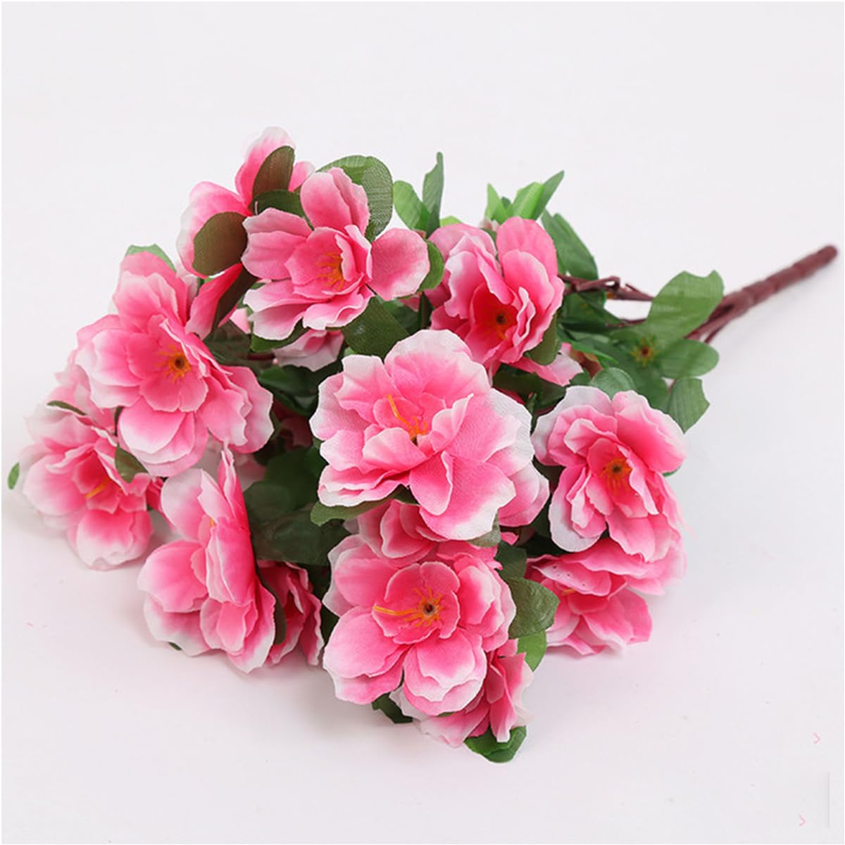 2 Bouquets Rhododendron Artificial Flower, Retro Style Natural Simulated Flowers DIY Fake Flowers for Home Decor Indoor and Wedding, Pink