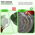 HASTHIP Plant Saucers for Indoor and Outdoor Use with Grooved Drainage Base 12 Pack | Clear Plastic Trays in 6 8 10 12 in Sizes