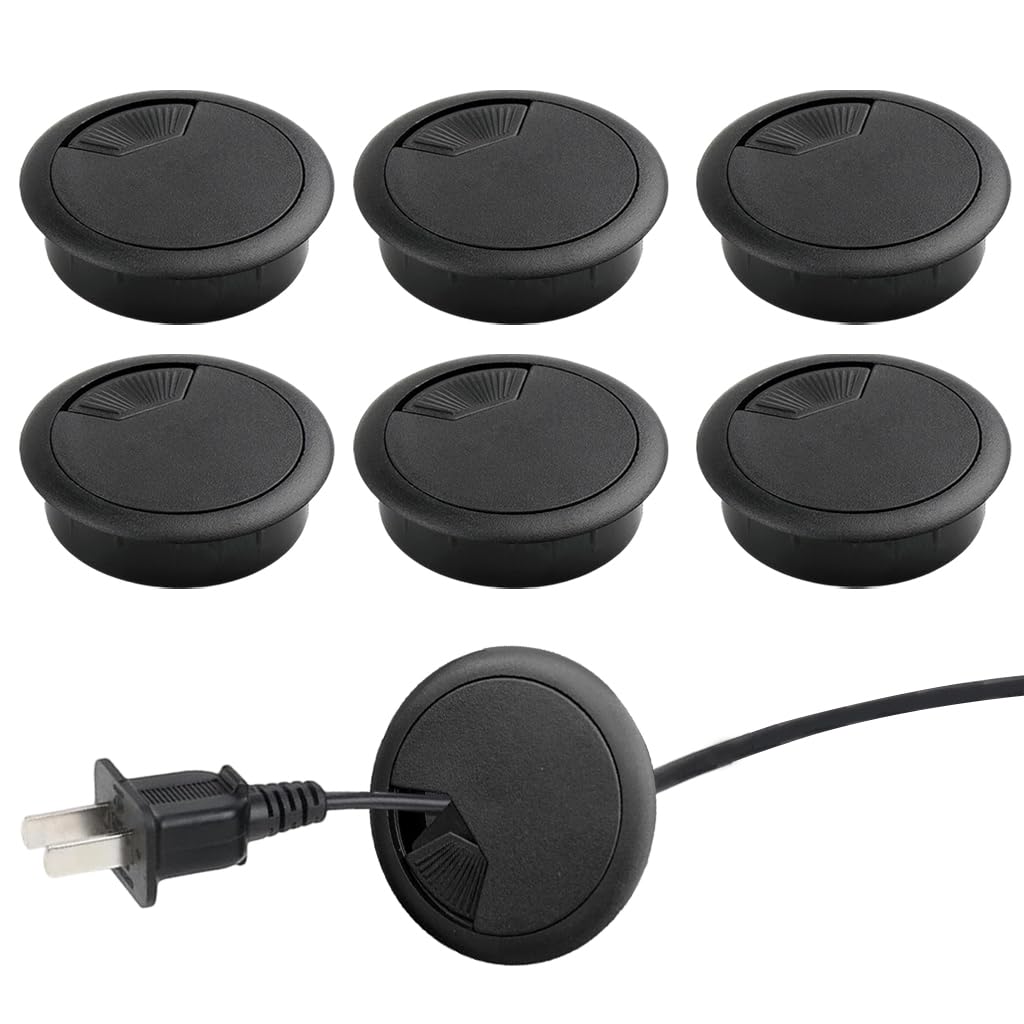HASTHIP® 50mm Desk Cable Grommets 6-Pack