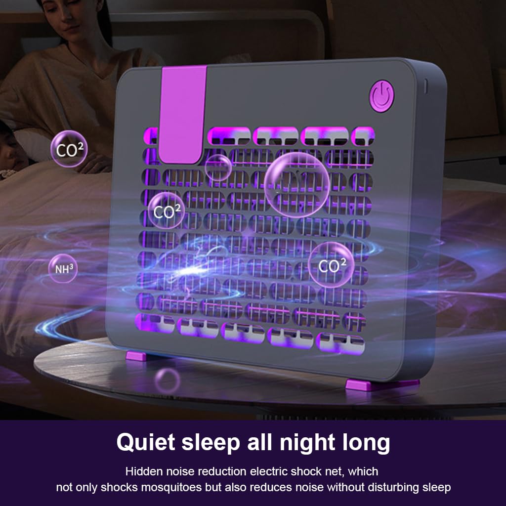 HASTHIP UV Mosquito Trap Lamp with 390nm Purple Light and 3000V Grid for Indoor Outdoor Use