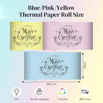 HASTHIP® 3 Rolls Thermal Printer Paper 57x25mm,3 Color Mini Refill Paper Rolls for Portable Bluetooth Receipt and Sticker Printers,High-Quality Smooth Printing 5 Metres Each Roll