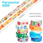 HASTHIP Washi Tape Set for Journals and Scrapbooking featuring 10 Rolls 15mm x 5m | Summer Ocean Designs