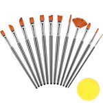 16 Pcs Artist Paint Brush Set, Nylon Bristle Acrylic Paint Brushes with Brush Storage Bag, Oil Painting Brush Set for Acrylic Painting, Oil, Watercolor Canvas, Beginners & Professionals