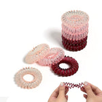 HASTHIP® 9 Pcs Banda de Pelo en Espiral de Goma para Cabello, Coleteros Elásticos para Mujer, Ligas para Cola de Caballo (Pink)