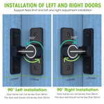 HASTHIP Zinc Sliding Door Locks for Barn, Garden and Bathroom with 90 Degree Latch and Reflective Strip | Heavy Duty Anti Break In Black Hardware