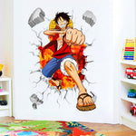 HASTHIP Monkey D Luffy Wall Sticker for Kids Bedroom 19.6×27.5 in featuring 3D Effect | Removable PVC Decor